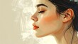 © Dida - A digital painting of a woman's profile. Her eyes are closed, and her lips are painted a vibrant shade of red. The image has soft, painterly brushstrokes