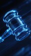 © REHABILITASI - Gavel illustration glowing blue light law justice legal judgement concept
