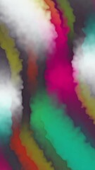 Wall Mural - Vertical Color Lines Distorted Edges 4K Loop features bright multi-colored shapes with diffused watercolor edges swirling and rotating in a vertical ratio loop.