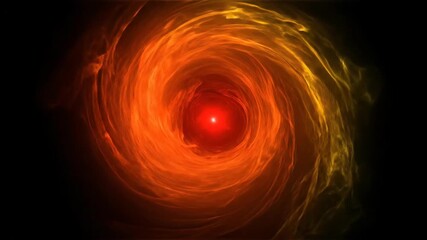 Wall Mural - Abstract Whirlpool of Glowing Orange and Yellow Light Against Black Backdrop
