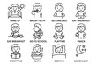 © ZubVector - Daily routine of a young caucasian child illustrated in simple line art