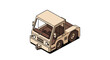 © Yanto - Isometric Airport Tow Tractor Illustration with Muted Color Palette