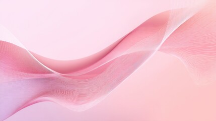 Wall Mural - Abstract Soft Pink Wave Pattern with Smooth Curves and Light Gradient Effect Ideal for Backgrounds and Digital Art Projects