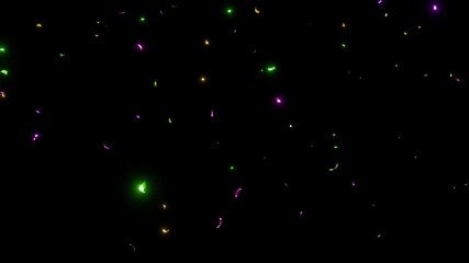 Celebrate in style with this confetti rain glowing isolated alpha channel animation. Confetti Rain Glowing Isolated. Birthday Party and Anniversary Celebration Confetti Overlay. for birthday parties, 