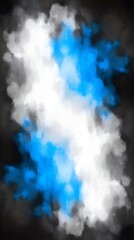 Canvas Print - Abstract Dark Gray and White Background with Blue and Black Accents