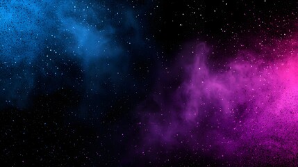 Canvas Print - Colorful Blue and Purple Gradient Cosmic Background with Stars