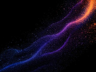 Canvas Print - Abstract Dark Background with Grainy Noise in Purple and Blue Tones