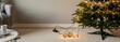 © Margarita Ratatosk - Christmas tree with tangled string lights plugged into extension cord on carpet. Fire safety hazard during holiday season. Overloaded socket risk.