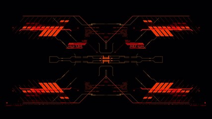 Wall Mural - Dynamic HUD Interface: Futuristic Tech Display with Code and Geometric Elements