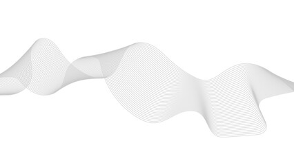 Wall Mural - Thin wavy line abstract background. Abstract black lines wave curve motion on white background.