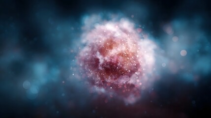 Wall Mural - Abstract glowing particle cluster in deep cosmic space
