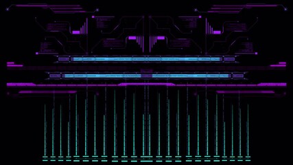 Wall Mural - Futuristic HUD Interface: Cyberpunk Data Visualization and Digital Display