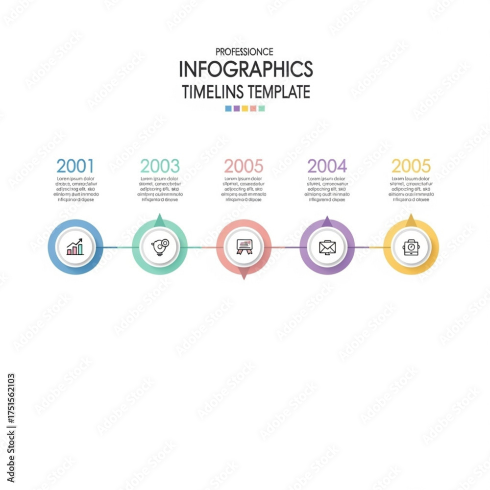Vector de Stock Modern horizontal infographic timeline template for ...