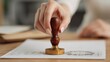 © LimeSky - A woman stamps a property agreement Real estate concept