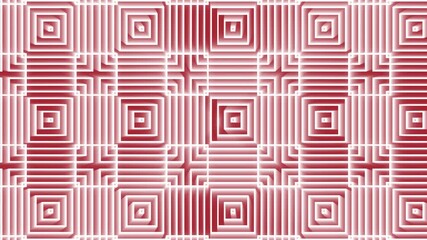 Wall Mural - Red and white abstract geometric square pattern background with glowing gradient lines