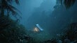 © RushBoy - Misty jungle campsite under heavy rain