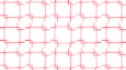 Wall Mural - Red abstract square shape lines pattern white background