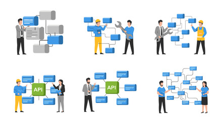 Illustration of Software Development and API Integration Concepts
