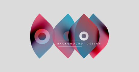 Poster - Abstract shapes, vibrant colors, gradient design. Modern composition with circular elements, clean background. Minimalist aesthetic.