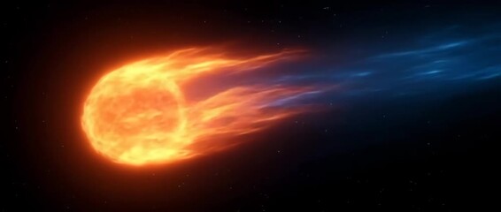 Wall Mural - Fiery Meteor Comet Burning Through Space