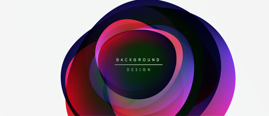 Wall Mural - Abstract concentric layers create vibrant circular design. Colors blend, forming dynamic visual impact. Modern, minimalist aesthetic.