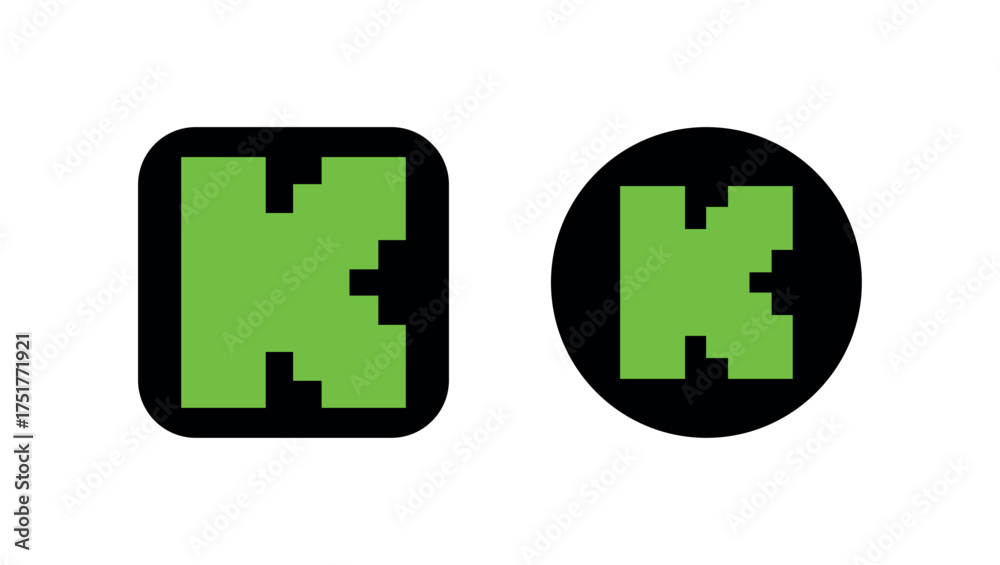 Kick Logo Color Code Kick App Logo, Pixelated Green K Badge for Streaming, Chat and Creator ...