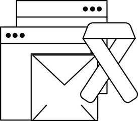 Wall Mural - A white and black image of a computer screen with a message on it