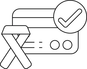Canvas Print - A check mark is on a credit card
