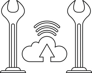 Wall Mural - Two tools are shown with a cloud and arrow pointing upwards