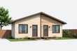 © Cherrin - Modern duplex house with a simple, inviting design and landscaped yard.
