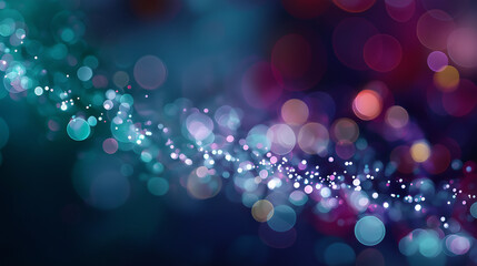 Wall Mural - Celestial Light: A mesmerizing dance of vibrant bokeh, with colorful light particles creating a dreamy ambiance and a sense of wonder, ideal for an ethereal design background.