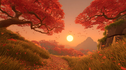 Wall Mural - Calm multi-sensory immersive background for vr environments with gentle color gr