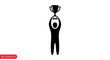 © Rizal - Silhouette of a person holding up a trophy in celebration.