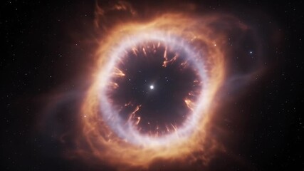 Wall Mural - Realistic Space Nebula Background with Glowing Ring and Stars