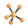 © sstoru - Geometric Molecular Structure With Orange Spheres Connected By Black Rods On Transparent Background Scientific Chemistry Model