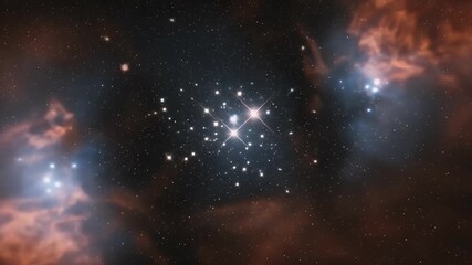 Wall Mural - Stellar Nursery Abstract Background With Glowing Stars And Nebula Clouds