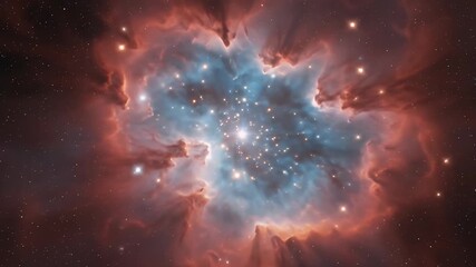 Wall Mural - Stunning 3D Nebula Visualization of Celestial Star Formation with Cosmic Dust