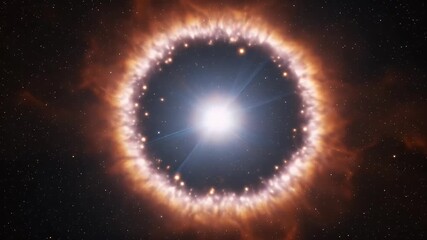 Wall Mural - Stunning Abstract Cosmic Ring Nebula Background Animation 3D Render
