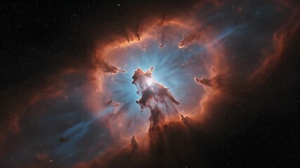 Wall Mural - Stunning Abstract Space Nebula Illustration with Starry Night Background
