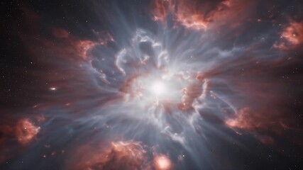 Wall Mural - Stunning Cosmic Nebula Illustration with Vibrant Colors and Starry Background