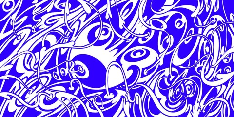  Wind blowing hand drawn doodle art with blue lines filling the paper. Creative abstract vector illustration suitable for wallpaper, drawing books, covers. Isolated on white background