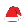 © Lull - (Classic Santa Hat Illustration. A simple, iconic graphic depicting a joyous crimson cap, evoking festive cheer and winter holiday tradition. Ideal for seasonal projects.)