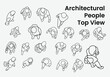 © Elenor Design - People vector for Cad Drawing top view people architectural drawing isolate white background.