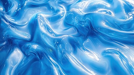 Wall Mural - Abstract, flowing blue liquid with bright highlights and subtle waves