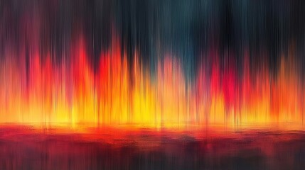 Wall Mural - Abstract fiery glow, vertical blurred lines