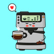 © Yevhen - Cute coffee machine with heart loving coffee