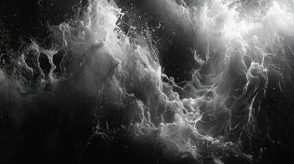 Wall Mural - Grayscale nebula with swirling cosmic dust and light, creating depth