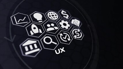 UX (User Experience) – Digital Design and Interaction Concept. technology, business and internet connected icon concept.