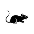 © SITI - Silhouette of a Black Mouse Standing on a White Background.