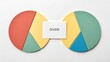© nabila - Split circle diagrams with white card indicating division